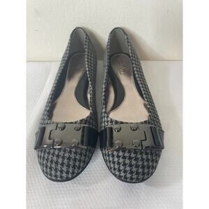 Solos by Softspots Womens Flats SHOES - Size 8 - Black Herringbone w/Buckles